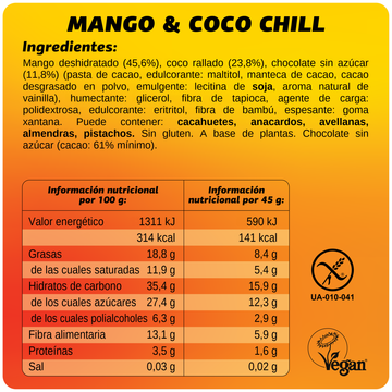 Mango & Coco Chill: ingredientes e información nutricional