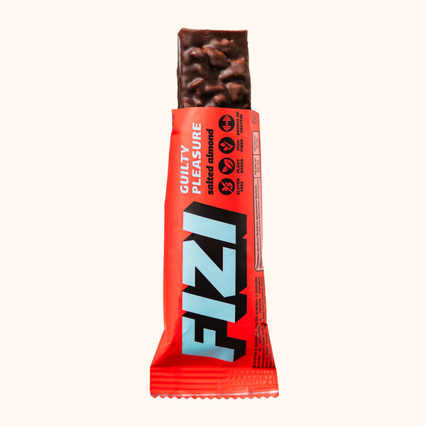 FIZI Salted Almond Chocolate Bar - Single Bar Unwrapped