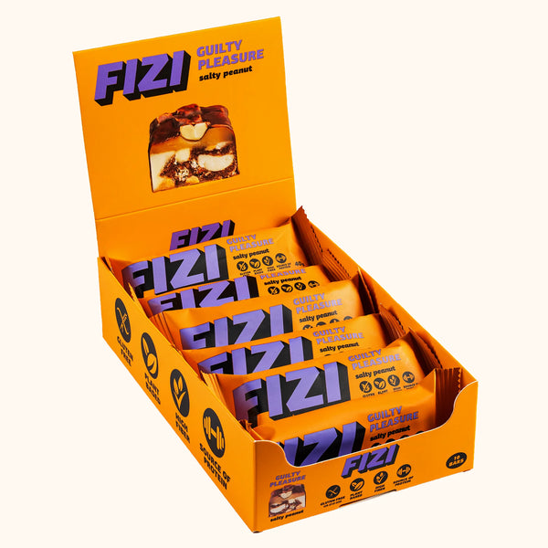 FIZI Salty Peanut Chocolate Bar - Box of 10 Bars