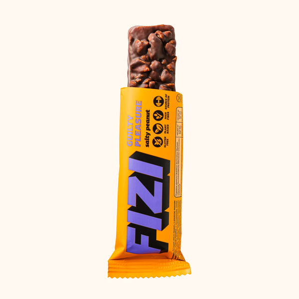 FIZI Salty Peanut Chocolate Bar - Single Bar Unwrapped