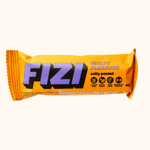 FIZI Salty Peanut Chocolate Bar - Bar Close-Up Detail