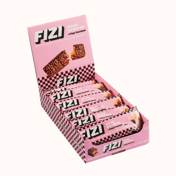 MOOD BOOSTER "CRISPY HAZELNUT” 12 X 40G - FIZI España