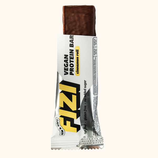 FIZI Cinnamon Roll Protein Bar - Single Bar Unwrapped