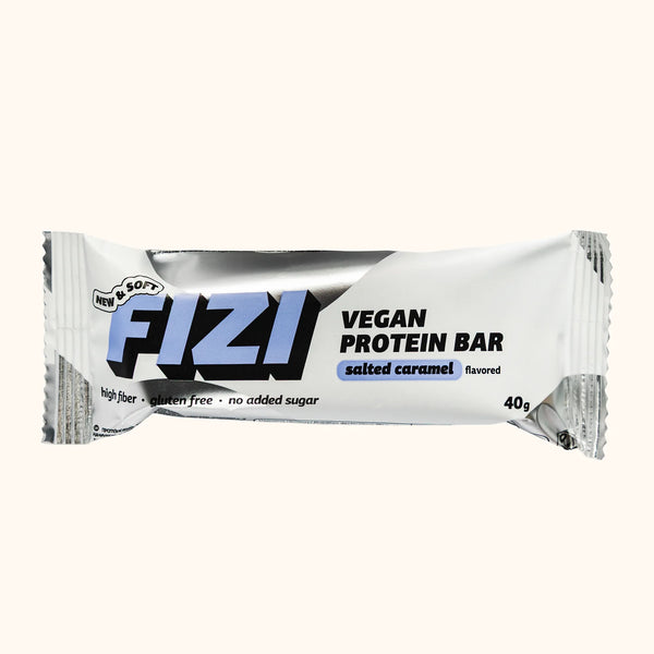 FIZI Salted Caramel Protein Bar - Bar Close-Up Detail
